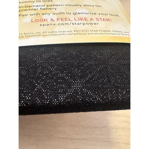 SPANX Star Power Center Stage Patterned Shaping Tights Black Noveau Size C NEW - Picture 4 of 4